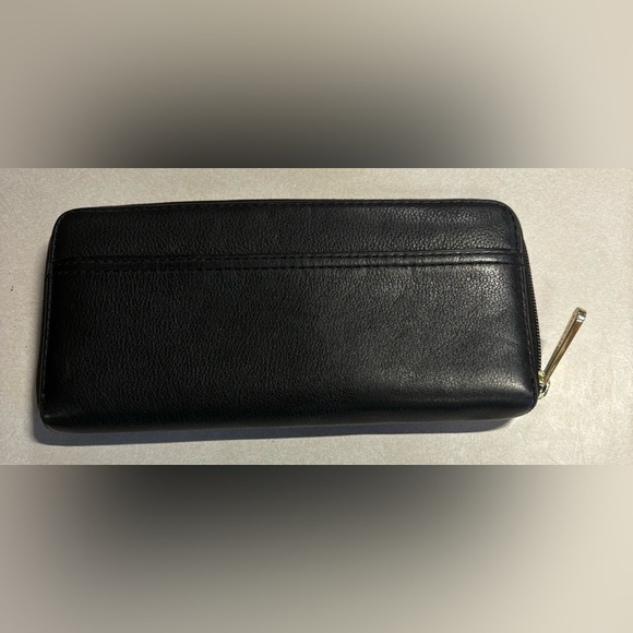 Michael Kors Black Leather Clutch with Gold Accent - Picture 2 of 3